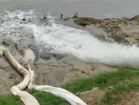 永磁防汛泵出水使用现场